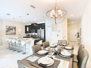 The dining area