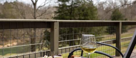 Enjoy sitting on the back deck overlooking the Calfkiller River.