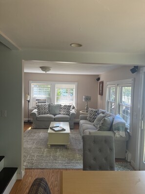 Living room with water view