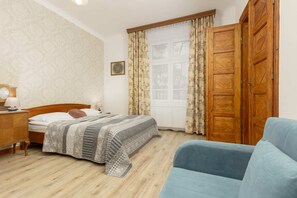 Cozy bedroom in the apartment. 