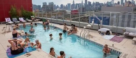 this isn't the actual pool but its this size with city views..