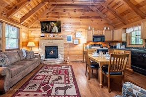Indoors,Hardwood,Stained Wood,Fireplace,Home Decor