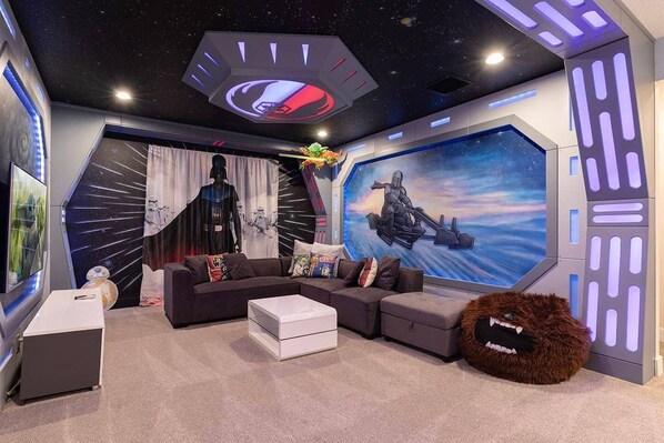 Enjoy gaming on the Xbox or a movie in the Star Wars Loft!