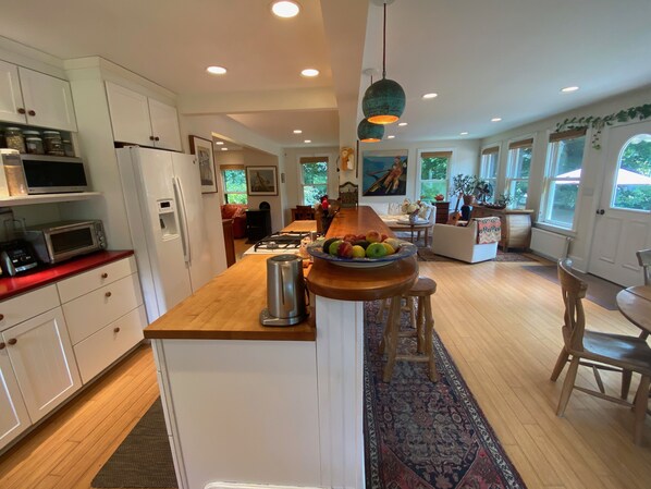 View of Kitchen and downstairs living area.