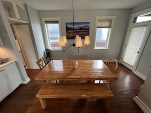 The dining table can seat 10 people. Better than a high school lunchroom