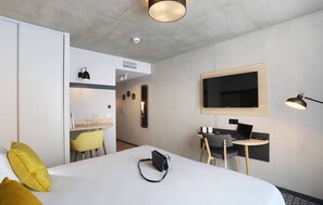 Watch a show on the TV. Bedding configurations vary.
