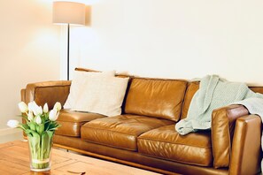 Living Room with Quality Comfortable Leather sofas