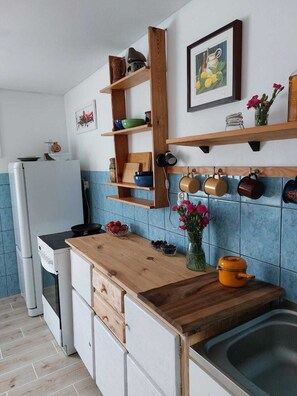 Newly kitchen with big table up to 6 people.Fully equipment off course 