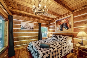 First floor bedroom with direct easy access to main floor and driveway.