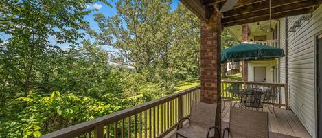 Huge deck with views of Table Rock dam and the ridge line above Taneycomo 