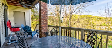 Beautiful sunsets and views of the ridgeline above Taneycomo from our deck
