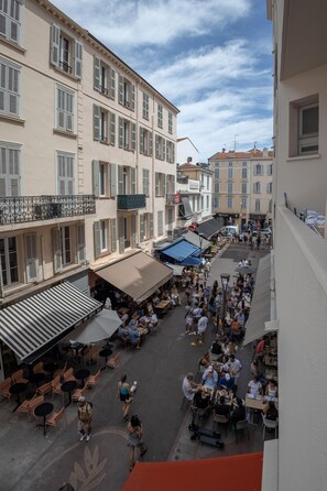 View of the pedestrain street below