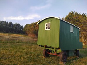 This historic wagon started life as a steam roller hut.