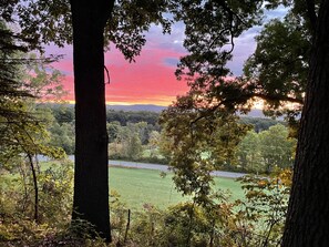 Watch the sunrise over the Berkshires while drinking your morning coffee!