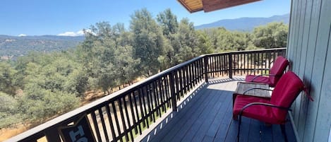Spacious deck with VIEWS