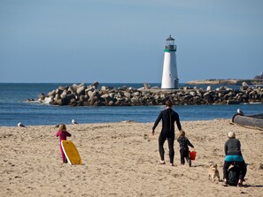 Family Body Surfing at Twin Lakes Beach Santa Cruz