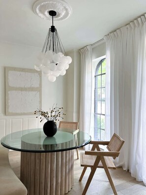 The Hemingway Room: Dine, drink or comfortably work from home in this light-filled versatile space. 

Currently on Display : Bare by Georgia Sanders 
