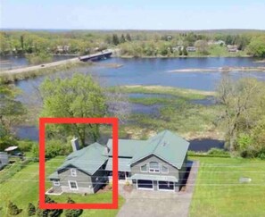 Fisherman’s suite is located on the left side of the house 