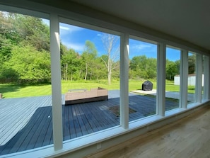 View of backyard from living room