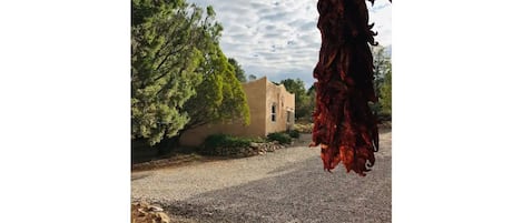 The view of the casita from our front porch to give perspective on distance.