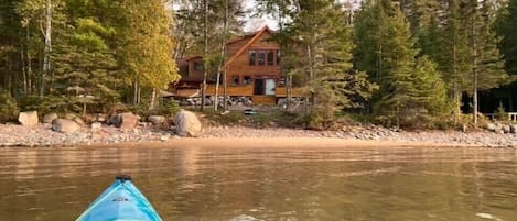 Paddling in front of the house 