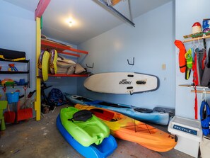 Let your adventure begin with a stand up paddle board, kayaks and plenty of toys