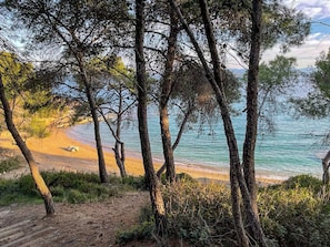 Beautiful nearby beach below the property