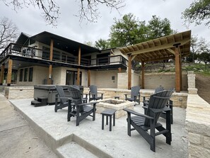 Brand new hot tub awaits.