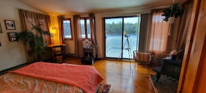 quiet work space in the master bedroom with lake view
