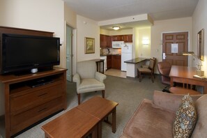 Kick back your feet and relax in the cozy living area.