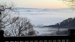 Cabin is at top of a mountain, some days it feels like you are on top of clouds