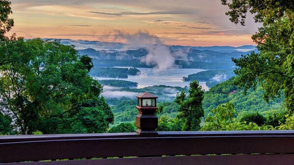 Stunning Blue ridge lake view from the deck of the cabin!! 