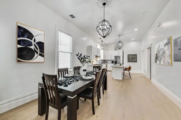 dining table seats 8.