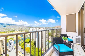 Balcony with beautiful mountain views