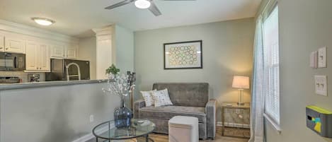 Auburn Vacation Rental | 1BR | 1BA | 1 Step Required for Access | 696 Sq Ft