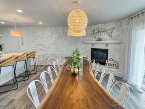 Dining Area - Fireplace + Seating for 18