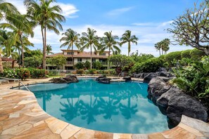 Relax by the pool at Waikoloa Beach Villas