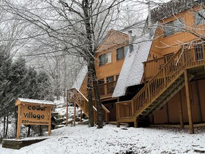 Cedar Village condo complex - back porch