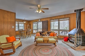 Living room with lake view