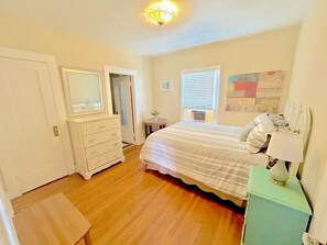 The main bedroom has AC for Summer cooling