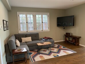 Another view of the great room with smart TV and wifi.