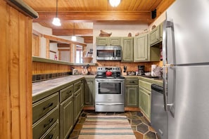 Kitchen with remodeled cabinets