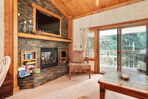 Living Room Area With Gas Fireplace