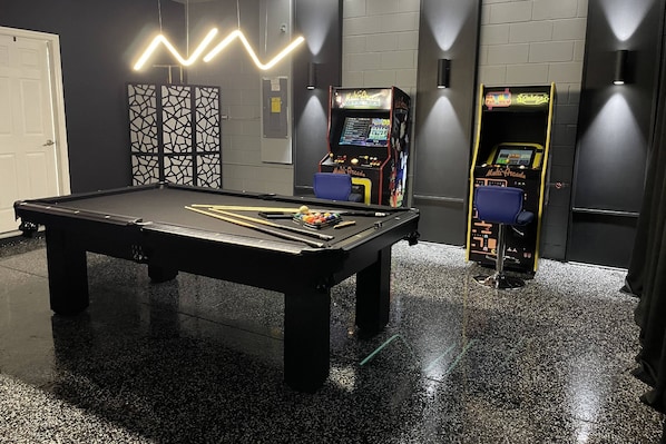 Newly Created Garage Game Room For Your Non Park Days!