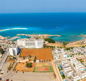 Aerial view showing location of Villa Marina