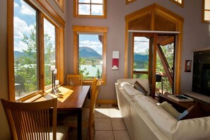 A table with a view Four can sit comfortably while enjoying a home cooked meal