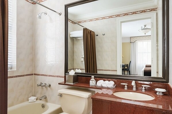Full bathroom with bathroom essentials