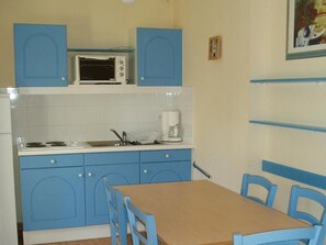 Tuck into a great snack you’ve prepared in your kitchenette.
