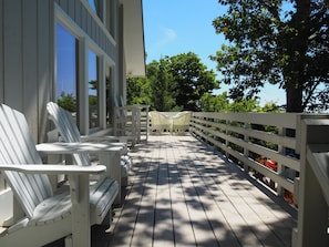 EXTERIOR:  The huge wrap-around deck with great views of Lake Michigan.