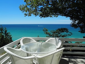 EXTERIOR:  The spectacular view of Lake Michigan from the deck!